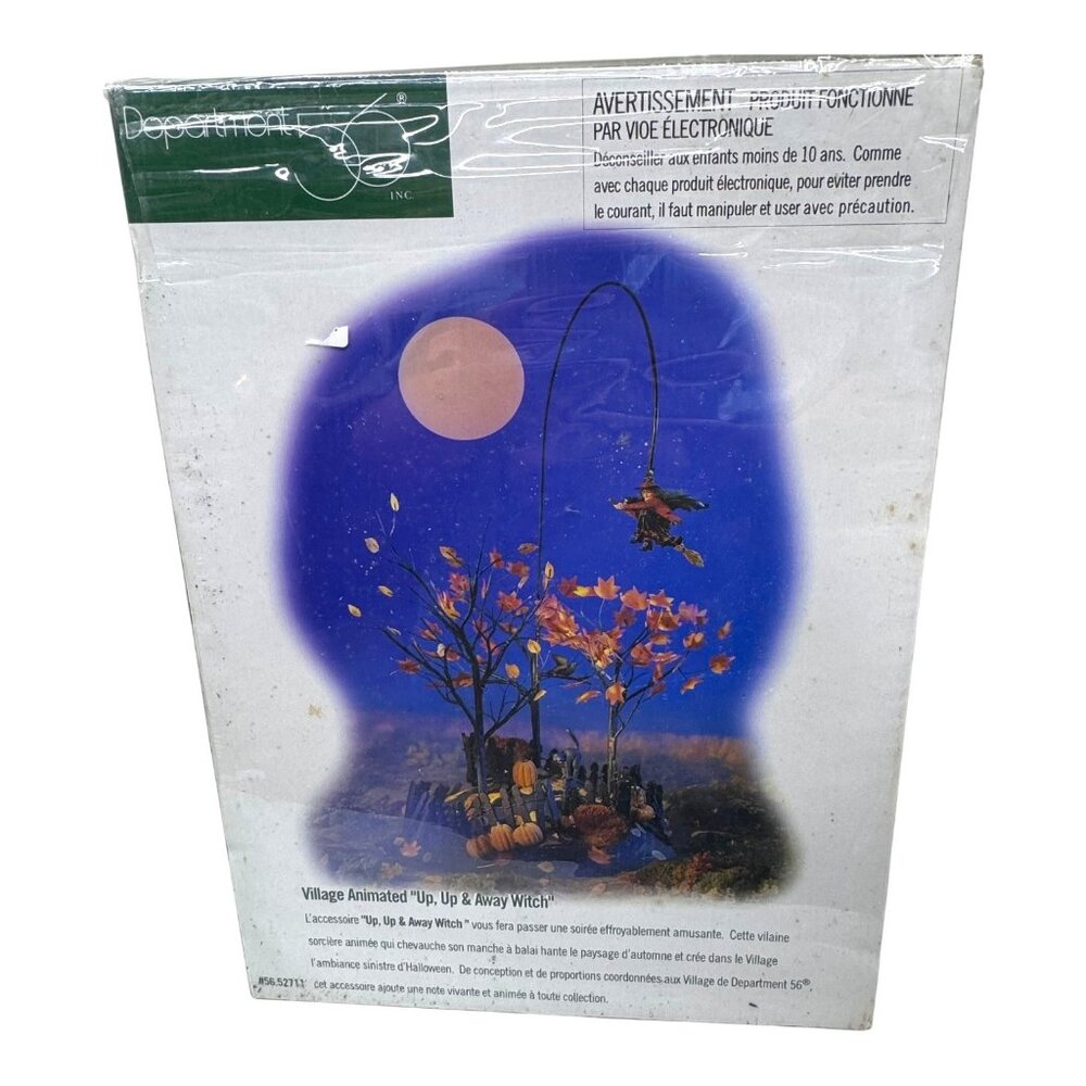 Department 56 Up Up & Away Witch Halloween Village Animated Scene READ